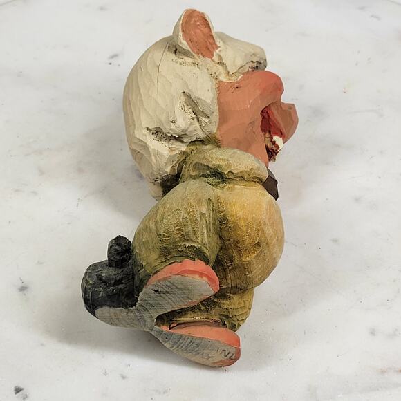 Vintage Henning Norway Hand Carved Troll Figurine Wood Folk Art 6” Handmade - Picture 12 of 14